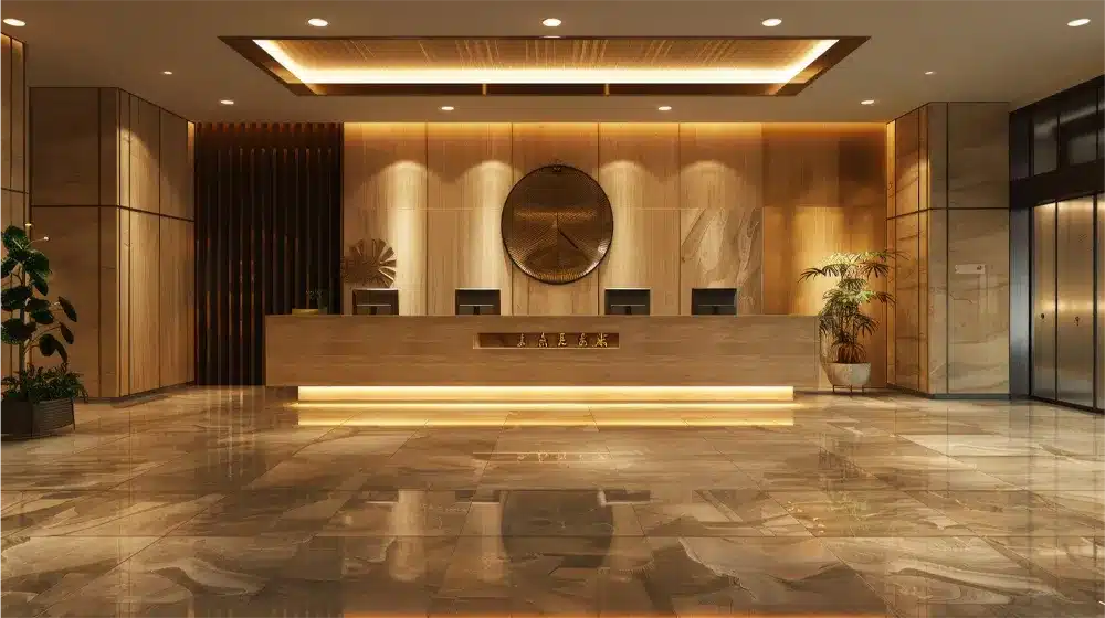 Marble Tiles in Hotel Lobby - The Reigate Marble Shop