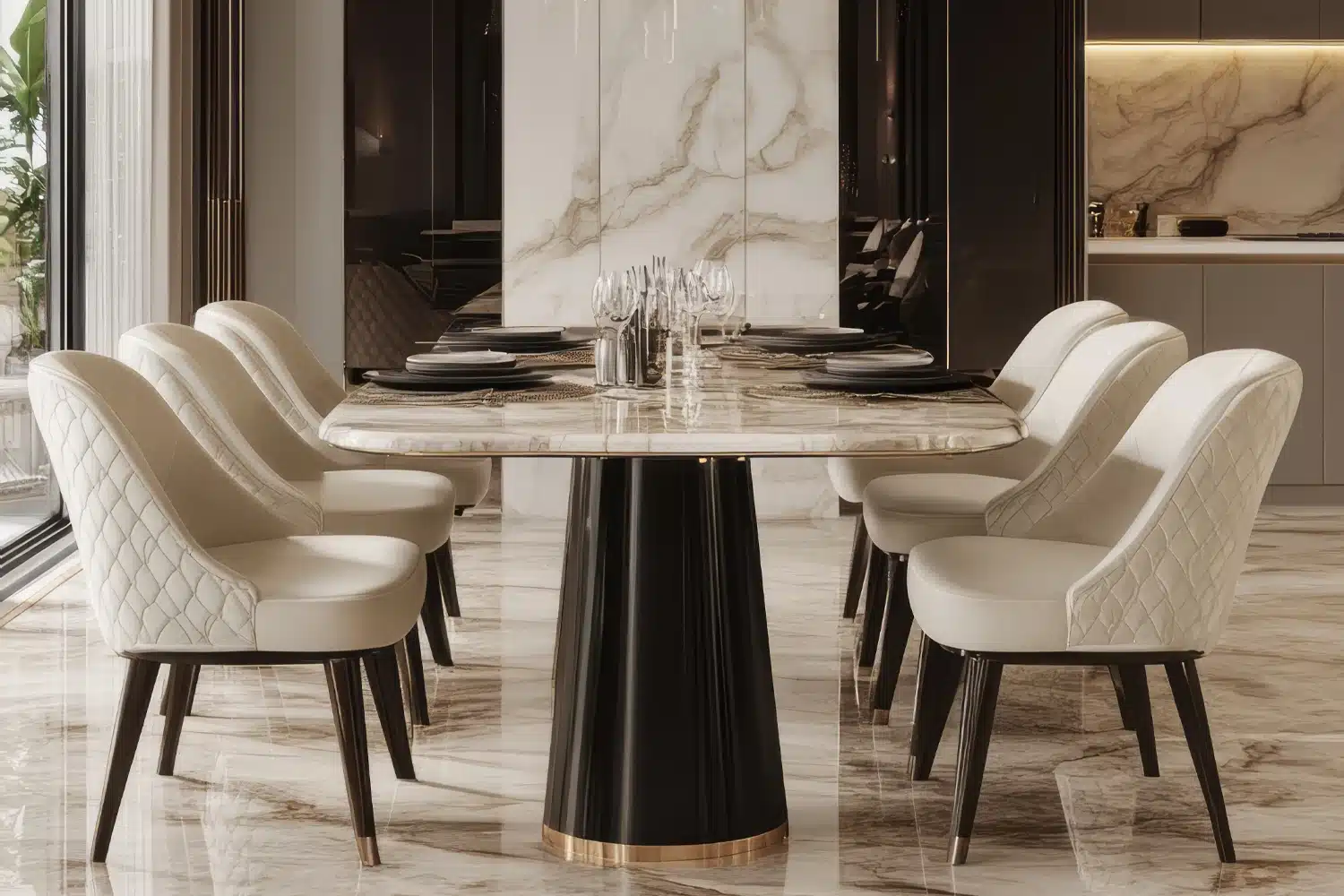 Marble Kitchen Table - The Marble Shop Reigate