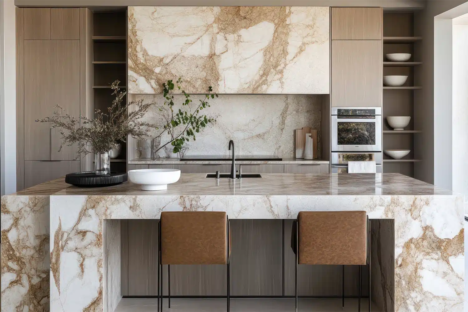 Marble Kitchen Worktop - Brown - The Marble Shop Reigate